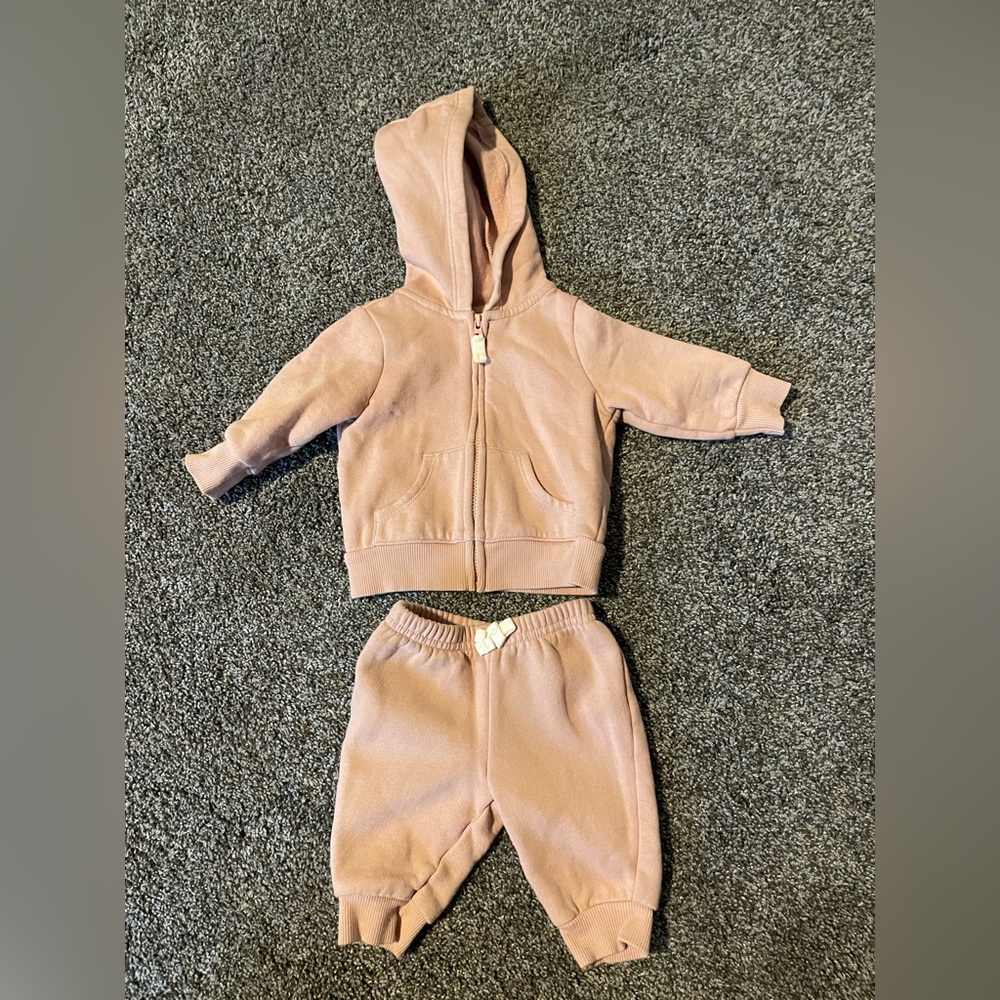 Carter's Pink Baby Hoodie and pants set
